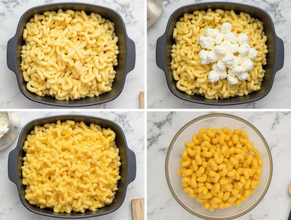 A pot of boiling water with elbow macaroni being added.