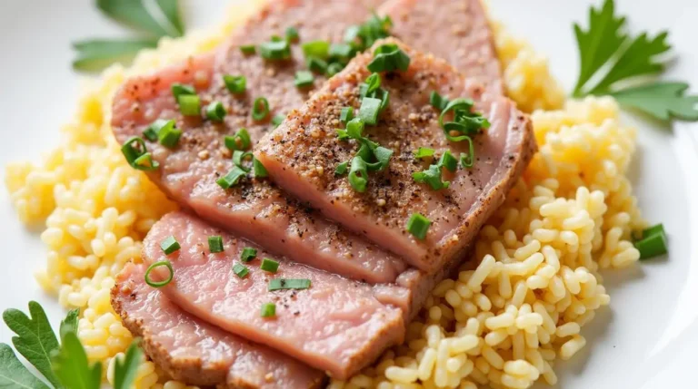 Seared Ahi Tuna Recipe – Thinly sliced, perfectly seared ahi tuna with sesame seeds and dipping sauce