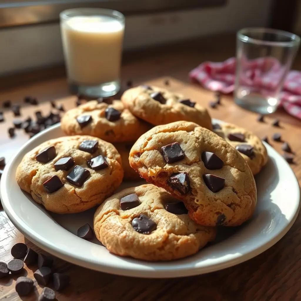 A tray of freshly baked Chick-fil-A-style chocolate chunk cookies with golden edges and gooey chocolate