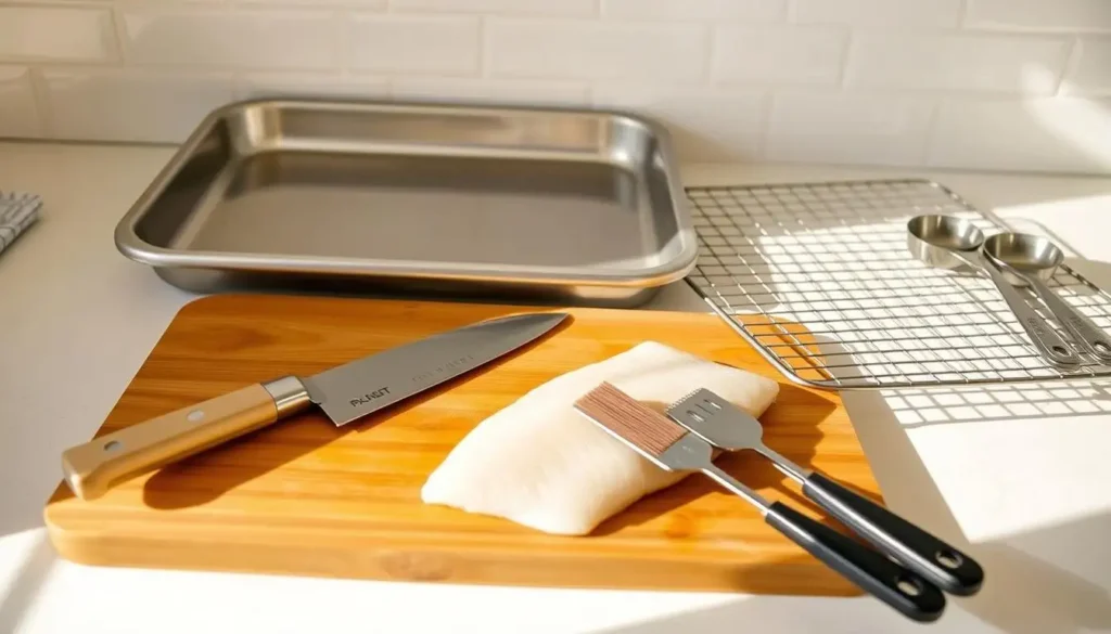Healthy Parmesan Garlic Crumbed Fish fillets with lemon and herbs on a baking tray, showcasing an easy baked fish recipe